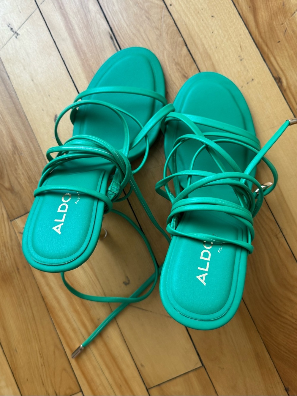 ALDO Teal Wrap-Strap Flat Sandals